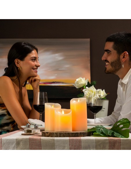Bougies LED Multicolores Effet Flamme avec Télécommande Lendles InnovaGoods 3 Unités