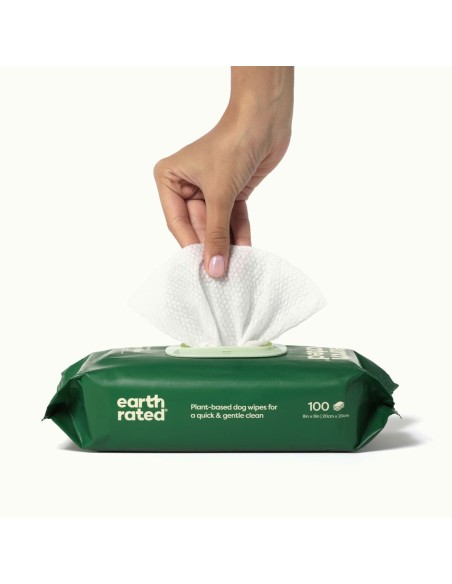 Lingettes humides pour animaux domestiques Earth Rated Sans parfum 100 Unités