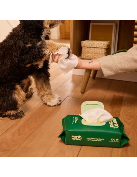 Lingettes humides pour animaux domestiques Earth Rated Sans parfum 100 Unités