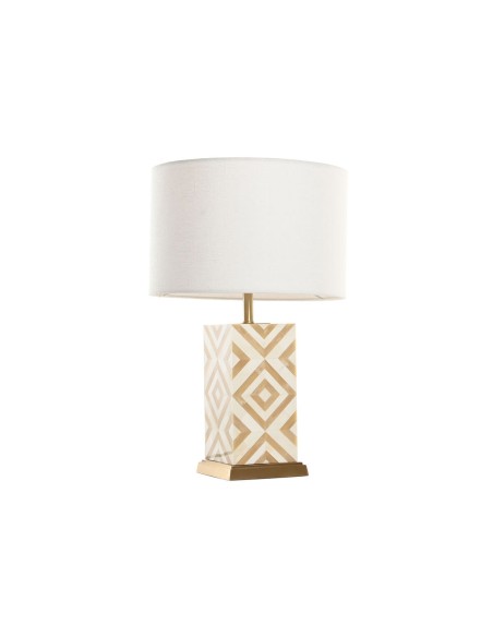 Lampe de bureau Home ESPRIT Blanc Beige Doré 50 W 220 V