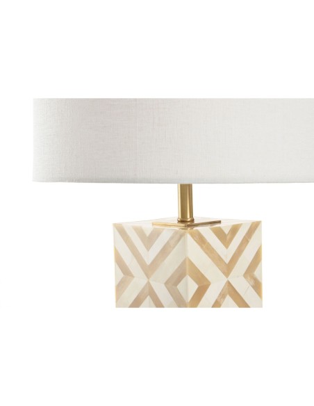 Lampe de bureau Home ESPRIT Blanc Beige Doré 50 W 220 V