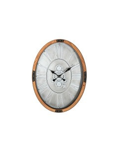 Horloge Murale Home ESPRIT Argenté Naturel Métal Verre Bois de pin 50 x 8 x 68 cm