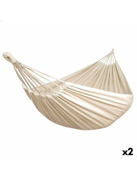 Hamac Suspendu Aktive Beige 220 x 150 cm (2 Unités)