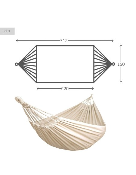 Hamac Suspendu Aktive Beige 220 x 150 cm (2 Unités)