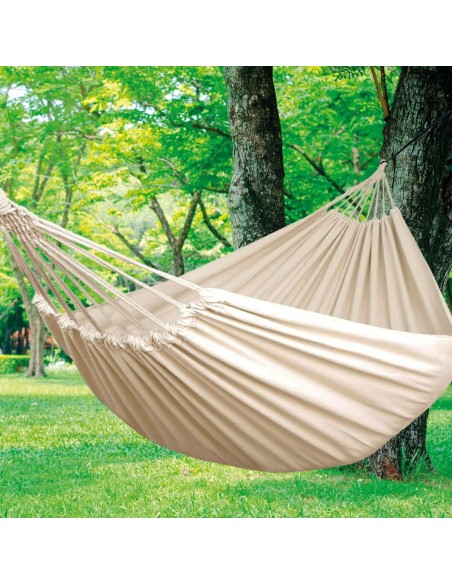 Hamac Suspendu Aktive Beige 220 x 150 cm (2 Unités)