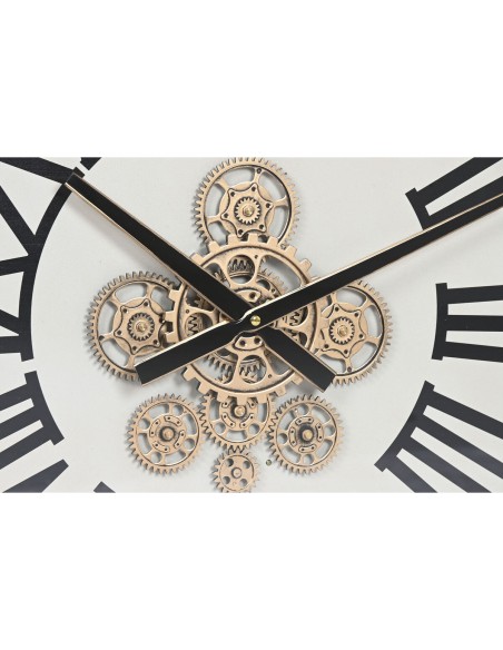 Horloge Murale Home ESPRIT Blanc Naturel Métal Bois de pin 60 x 8,5 x 73 cm
