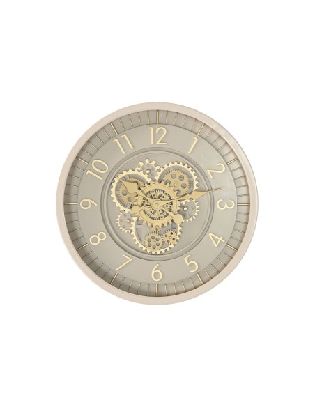 Horloge Murale Home ESPRIT Beige Doré Verre Fer 46 x 8,5 x 46 cm