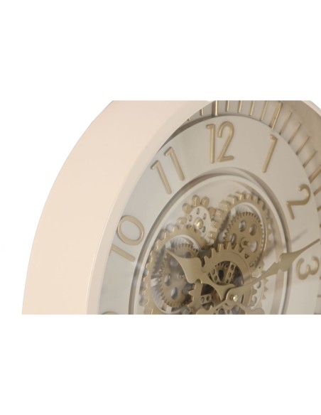 Horloge Murale Home ESPRIT Beige Doré Verre Fer 46 x 8,5 x 46 cm
