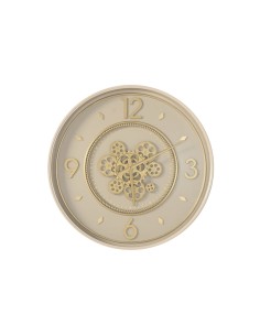 Horloge Murale Home ESPRIT Beige Doré Verre Fer 55,5 x 8,5 x 55,5 cm