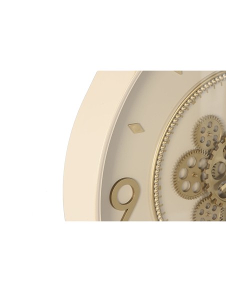 Horloge Murale Home ESPRIT Beige Doré Verre Fer 55,5 x 8,5 x 55,5 cm