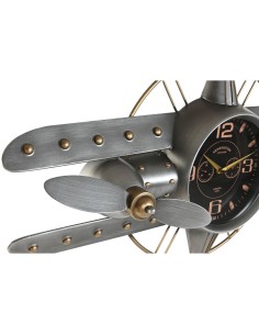 Horloge Murale Home ESPRIT Doré Argenté Métal Avion Vintage 77,5 x 15 x 46 cm 2