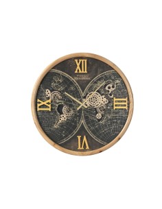 Horloge Murale Home ESPRIT Noir Doré Verre Fer Vintage 62 x 8,5 x 62 cm