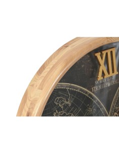 Horloge Murale Home ESPRIT Noir Doré Verre Fer Vintage 62 x 8,5 x 62 cm 2