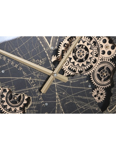 Horloge Murale Home ESPRIT Noir Doré Verre Fer Vintage 62 x 8,5 x 62 cm