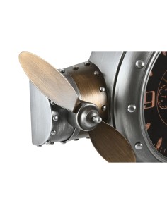 Horloge Murale Home ESPRIT Doré Argenté Métal Avion Vintage 50 x 10,5 x 49,5 cm 2
