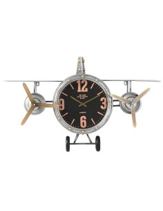 Horloge Murale Home ESPRIT Doré Argenté Métal Avion Vintage 87 x 17 x 52,5 cm