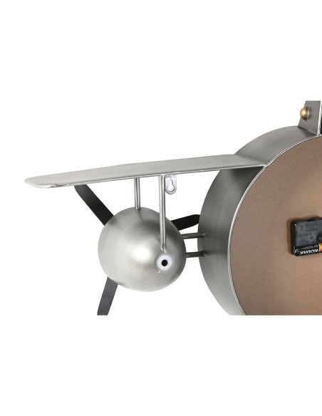 Horloge Murale Home ESPRIT Doré Argenté Métal Avion Vintage 87 x 17 x 52,5 cm