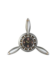 Horloge Murale Home ESPRIT Doré Argenté PVC Métal Hélices Vintage 133 x 24 x 120 cm