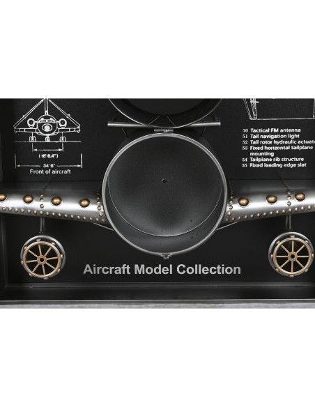 Horloge Murale Home ESPRIT Doré Argenté Métal Avion Vintage 175 x 21 x 64 cm