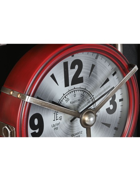 Horloge Murale Home ESPRIT Noir Rouge Doré PVC Métal Moto Vintage 60 x 18 x 120 cm