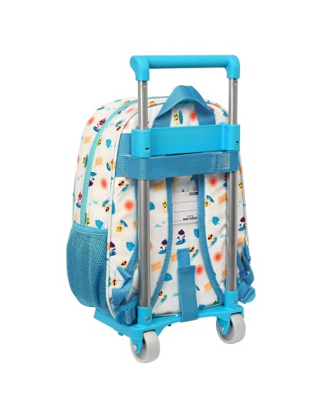 Cartable à roulettes Baby Shark Surfing Bleu Blanc 26 x 34 x 11 cm