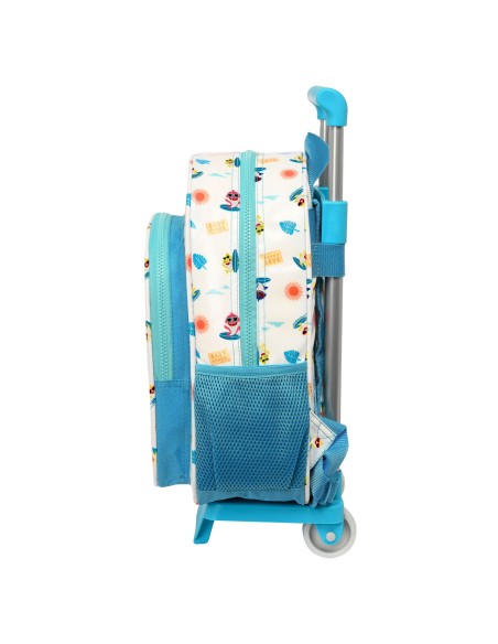 Cartable à roulettes Baby Shark Surfing Bleu Blanc 26 x 34 x 11 cm