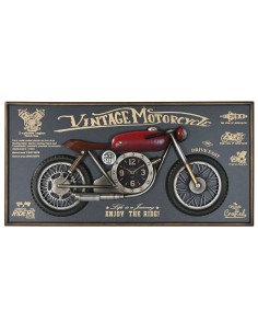 Horloge Murale Home ESPRIT Rouge Doré PVC Métal Moto Vintage 120 x 15,5 x 60 cm