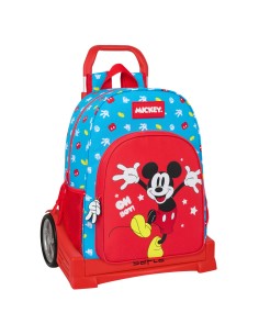 Cartable à roulettes Mickey Mouse Clubhouse Fantastic Bleu Rouge 33 x 42 x 14 cm