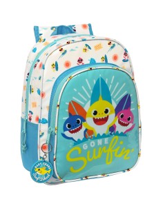 Cartable Baby Shark Surfing Bleu Blanc 26 x 34 x 11 cm