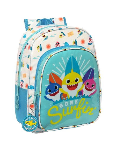 Cartable Baby Shark Surfing Bleu Blanc 26 x 34 x 11 cm