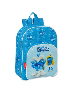 Cartable Los Pitufos Bleu 26 x 34 x 11 cm