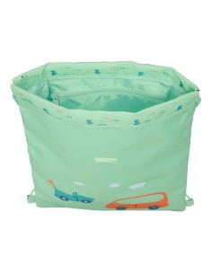 Sac à dos serré par des ficelles Safta Coches Vert 26 x 34 x 1 cm 2