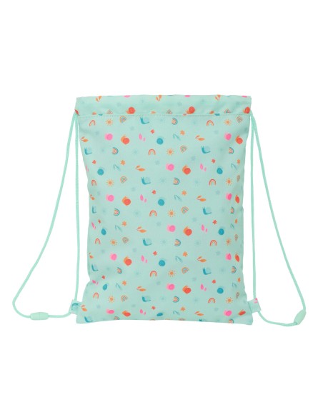 Sac à dos serré par des ficelles Safta Caracol Turquoise 26 x 34 x 1 cm