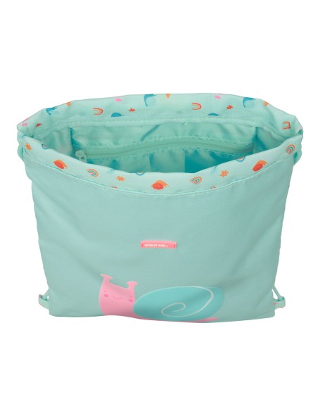 Sac à dos serré par des ficelles Safta Caracol Turquoise 26 x 34 x 1 cm