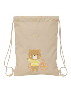 Sac à dos serré par des ficelles Safta Osito Beige 26 x 34 x 1 cm