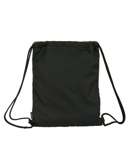 Sac à dos serré par des ficelles Kelme Travel Noir Vert 35 x 40 x 1 cm