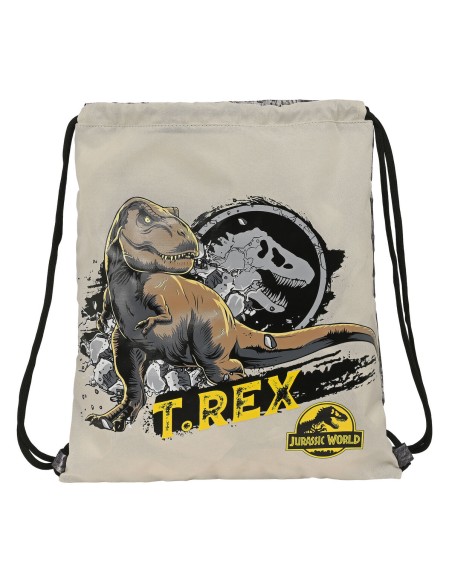Sac à dos serré par des ficelles Jurassic World Warning Gris 35 x 40 x 1 cm