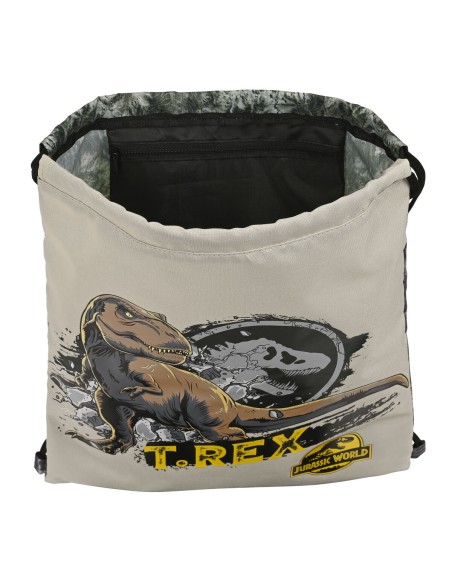 Sac à dos serré par des ficelles Jurassic World Warning Gris 35 x 40 x 1 cm