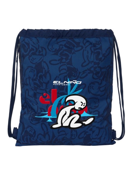 Sac à dos serré par des ficelles El Niño Paradise Blue marine 35 x 40 x 1 cm