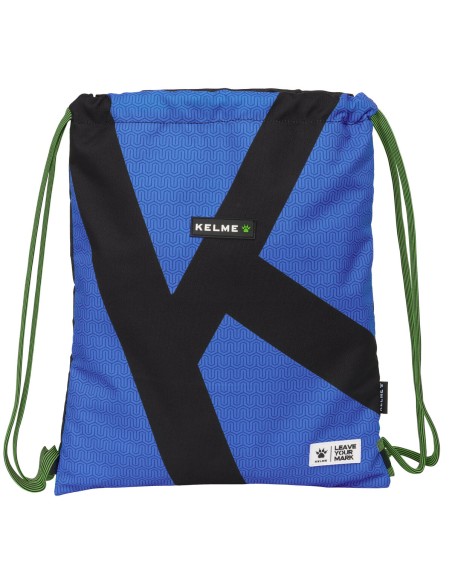 Sac à dos serré par des ficelles Kelme Royal Bleu Noir 35 x 40 x 1 cm