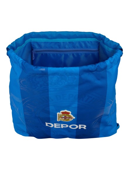 Sac à dos serré par des ficelles R. C. Deportivo de La Coruña Bleu 35 x 40 x 1 cm