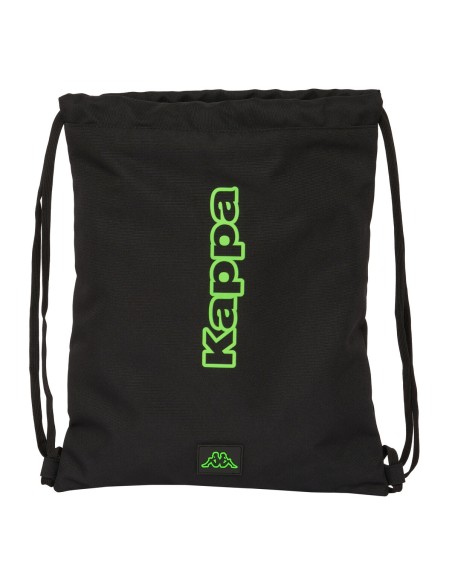 Sac à dos serré par des ficelles Kappa Black Noir 35 x 40 x 1 cm