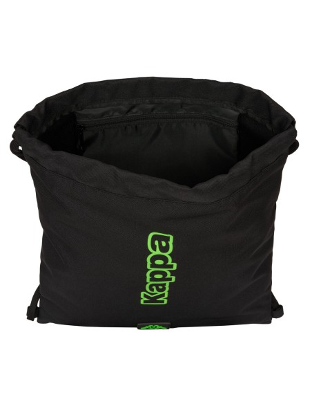 Sac à dos serré par des ficelles Kappa Black Noir 35 x 40 x 1 cm