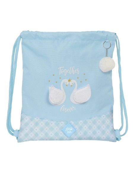 Sac à dos serré par des ficelles Glow Lab Cisnes Bleu 35 x 40 x 1 cm