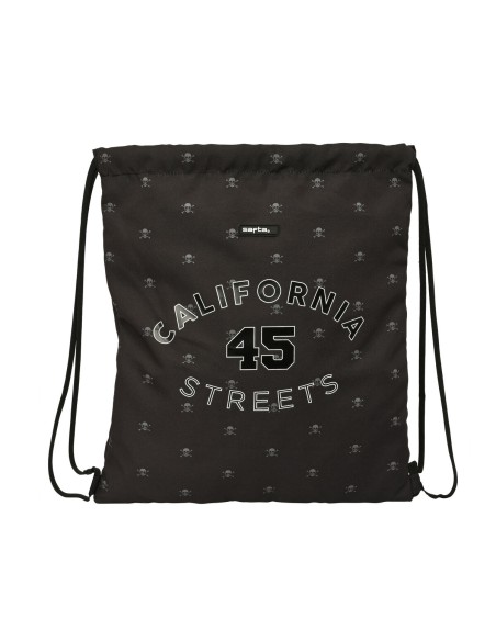Sac à dos serré par des ficelles Safta California Noir 35 x 40 x 1 cm