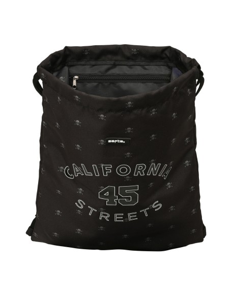 Sac à dos serré par des ficelles Safta California Noir 35 x 40 x 1 cm