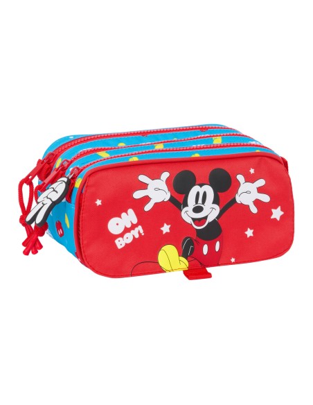 Trousse Fourre-Tout Double Mickey Mouse Clubhouse Fantastic Bleu Rouge 21,5 x 10 x 8 cm