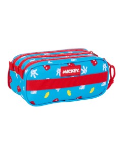 Trousse Fourre-Tout Double Mickey Mouse Clubhouse Fantastic Bleu Rouge 21,5 x 10 x 8 cm 2