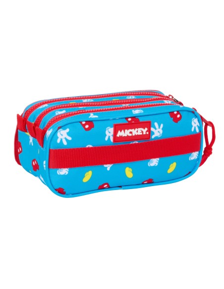 Trousse Fourre-Tout Double Mickey Mouse Clubhouse Fantastic Bleu Rouge 21,5 x 10 x 8 cm