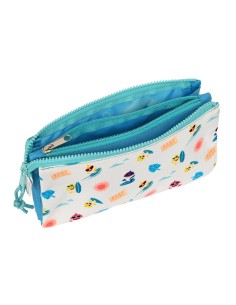 Trousse Fourre-Tout Double Baby Shark Surfing Bleu Blanc 22 x 12 x 3 cm 2